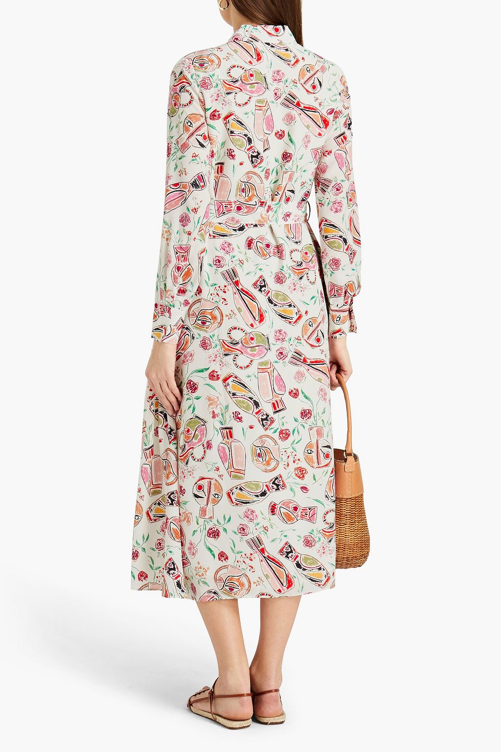 CLAUDIE PIERLOT Rosalinda printed silk-crepe midi shirt dress