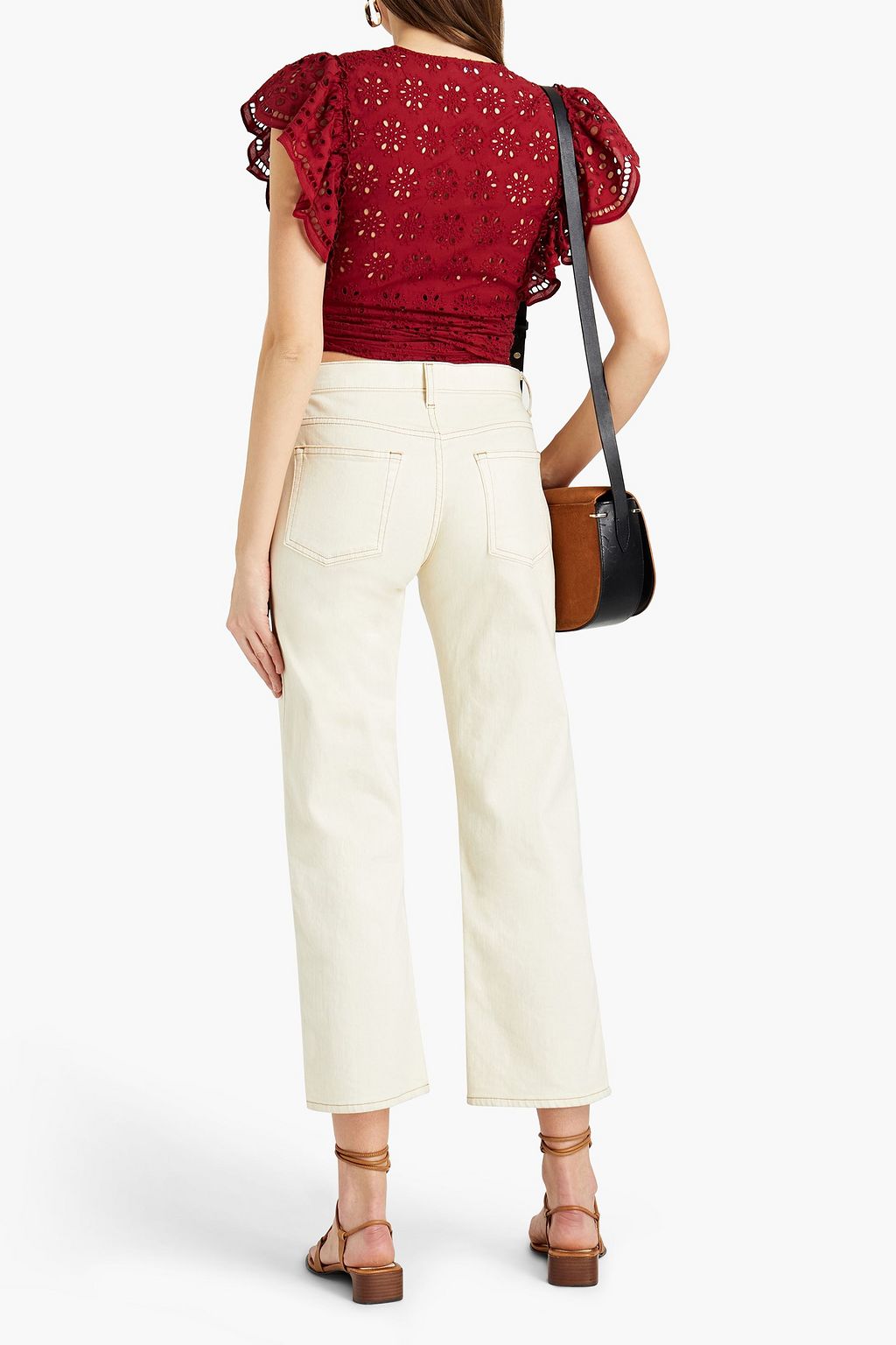 CLAUDIE PIERLOT Blagueuse broderie anglaise cotton wrap top