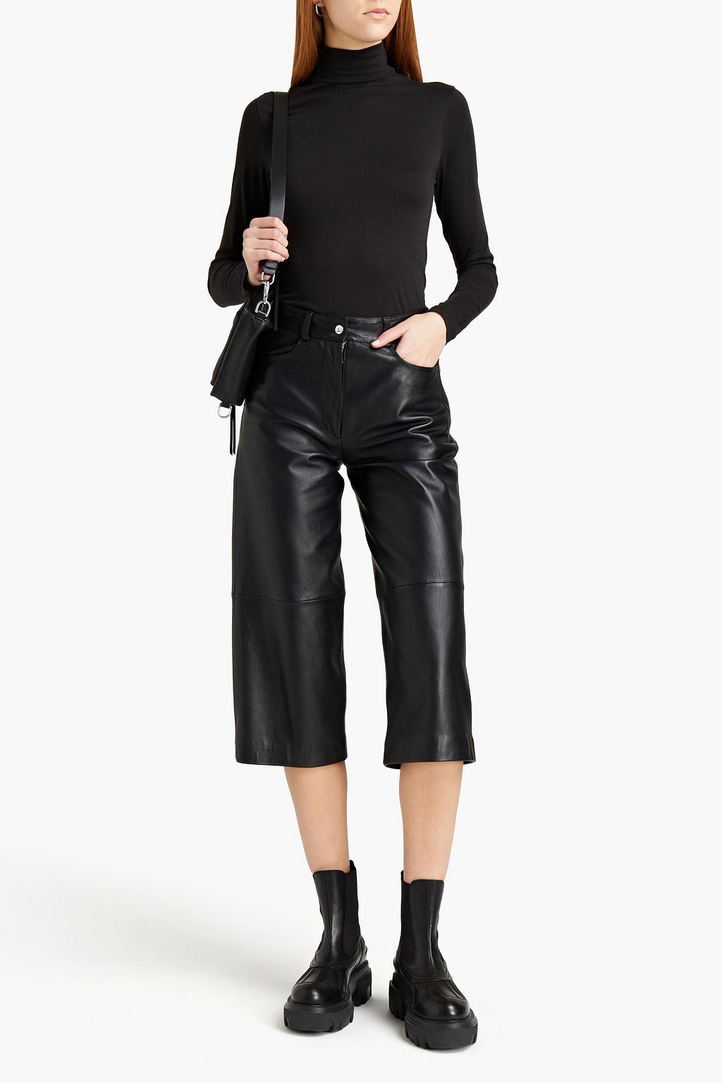 FRAME Le Mid organic Pima cotton-jersey turtleneck top