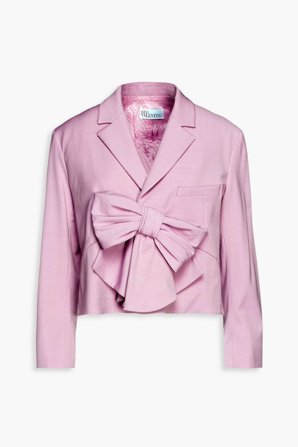 Redvalentino Woman Bow-embellished Twill Blazer Lilac Size 46