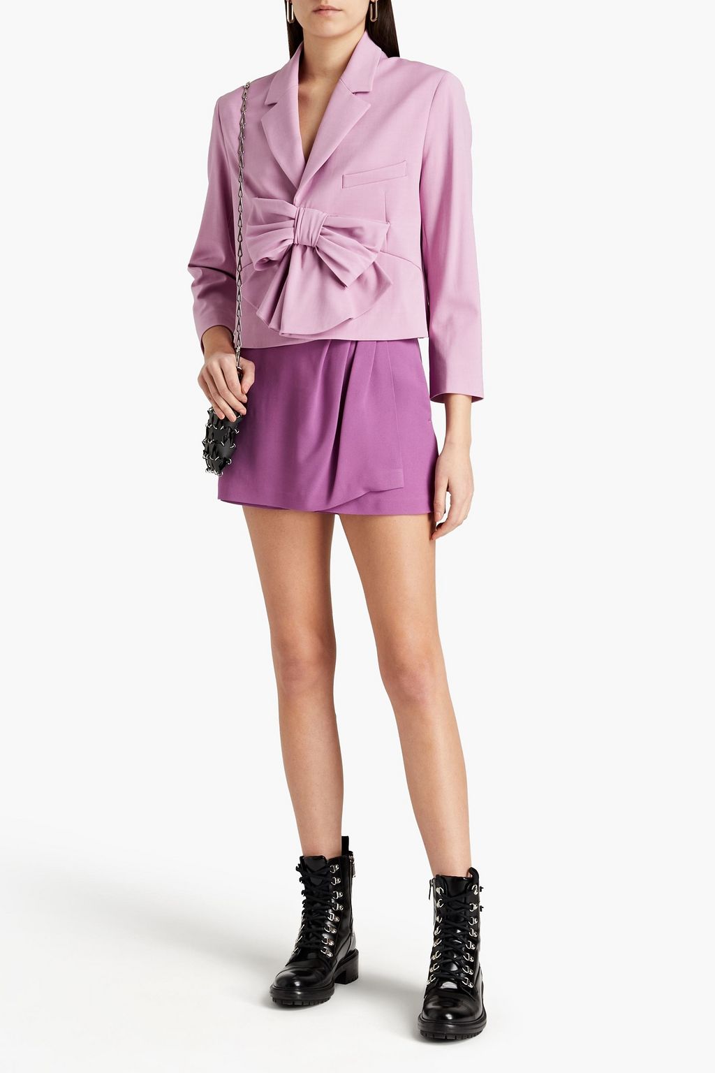 REDVALENTINO Bow-embellished twill blazer