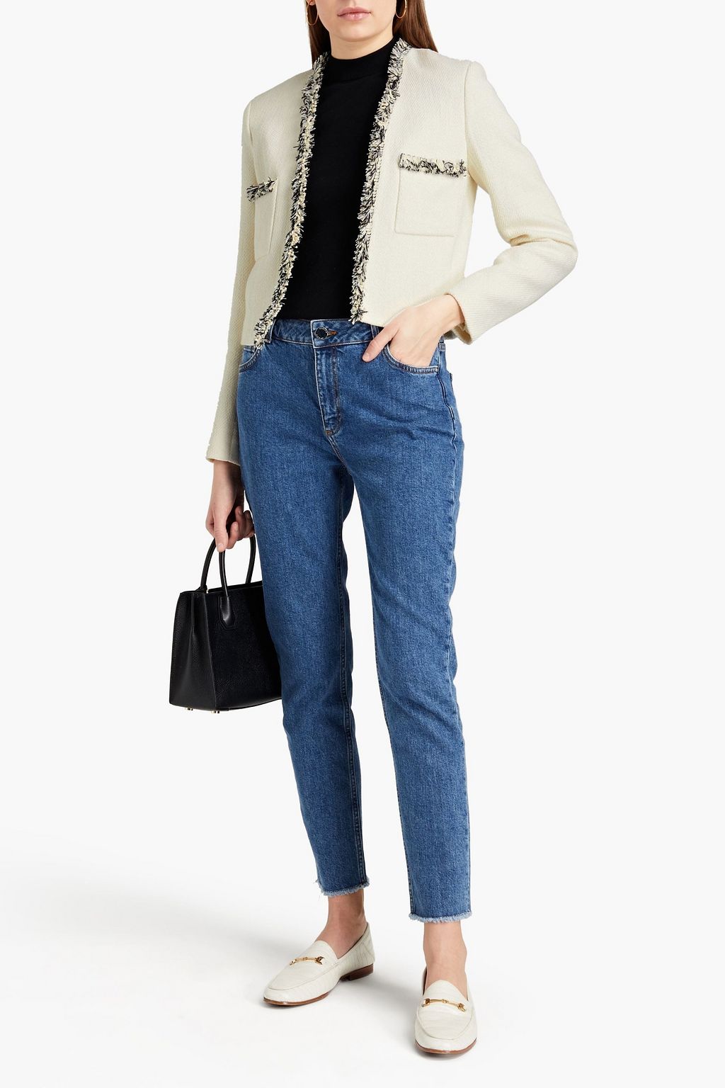 CLAUDIE PIERLOT Vision cropped cotton-blend tweed jacket