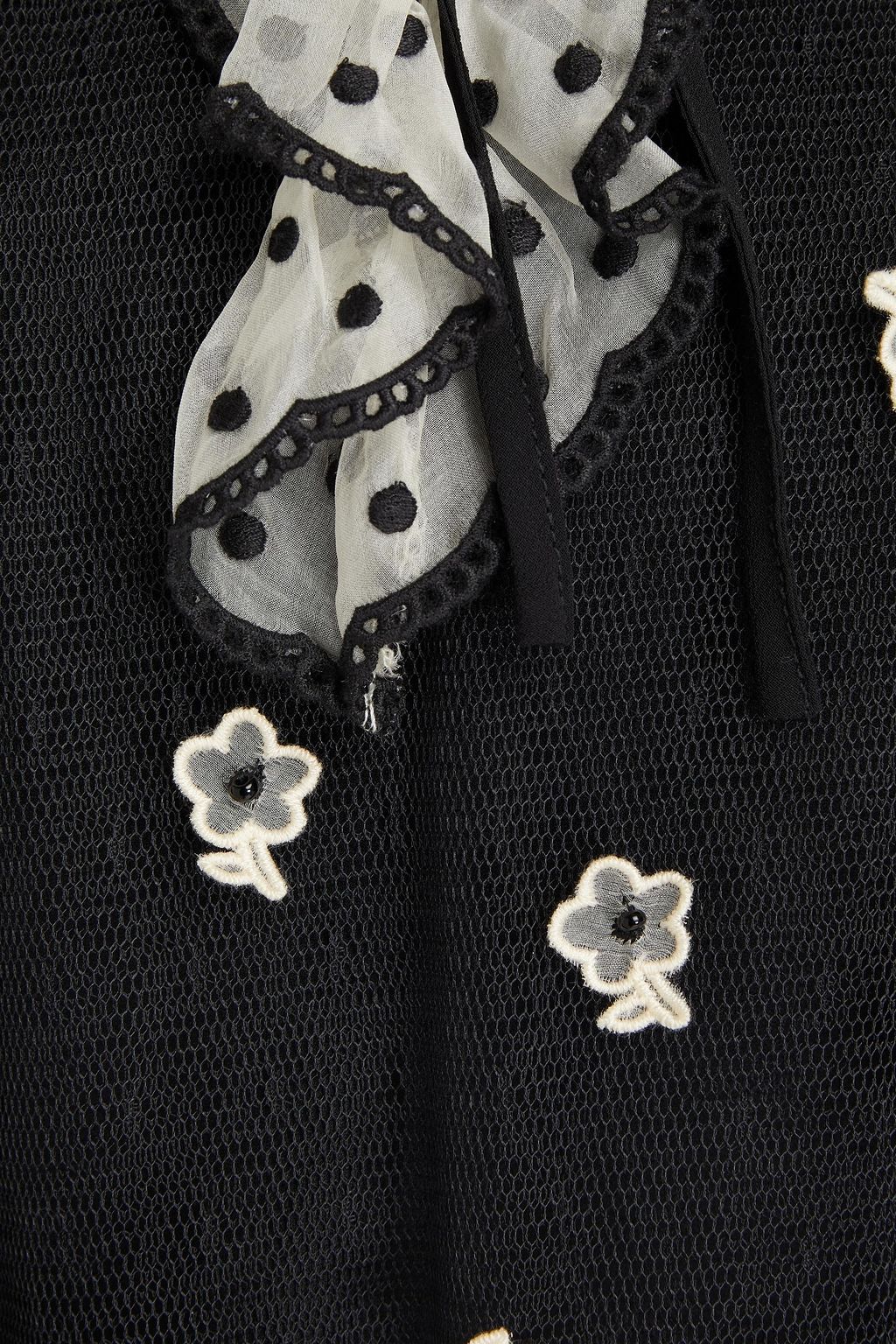 REDVALENTINO Embellished point d'esprit blouse