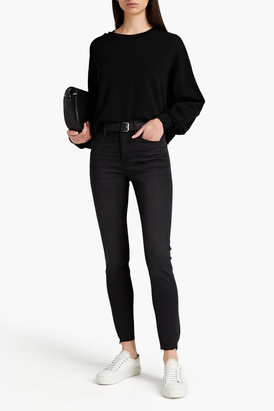 Frame Le High Skinny Highrise Skinny Jeans In Black ModeSens
