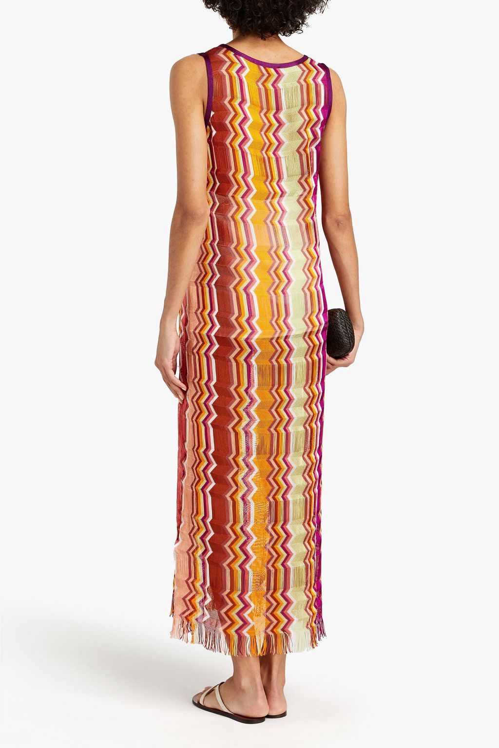 MISSONI MARE Frayed crochet-knit midi dress