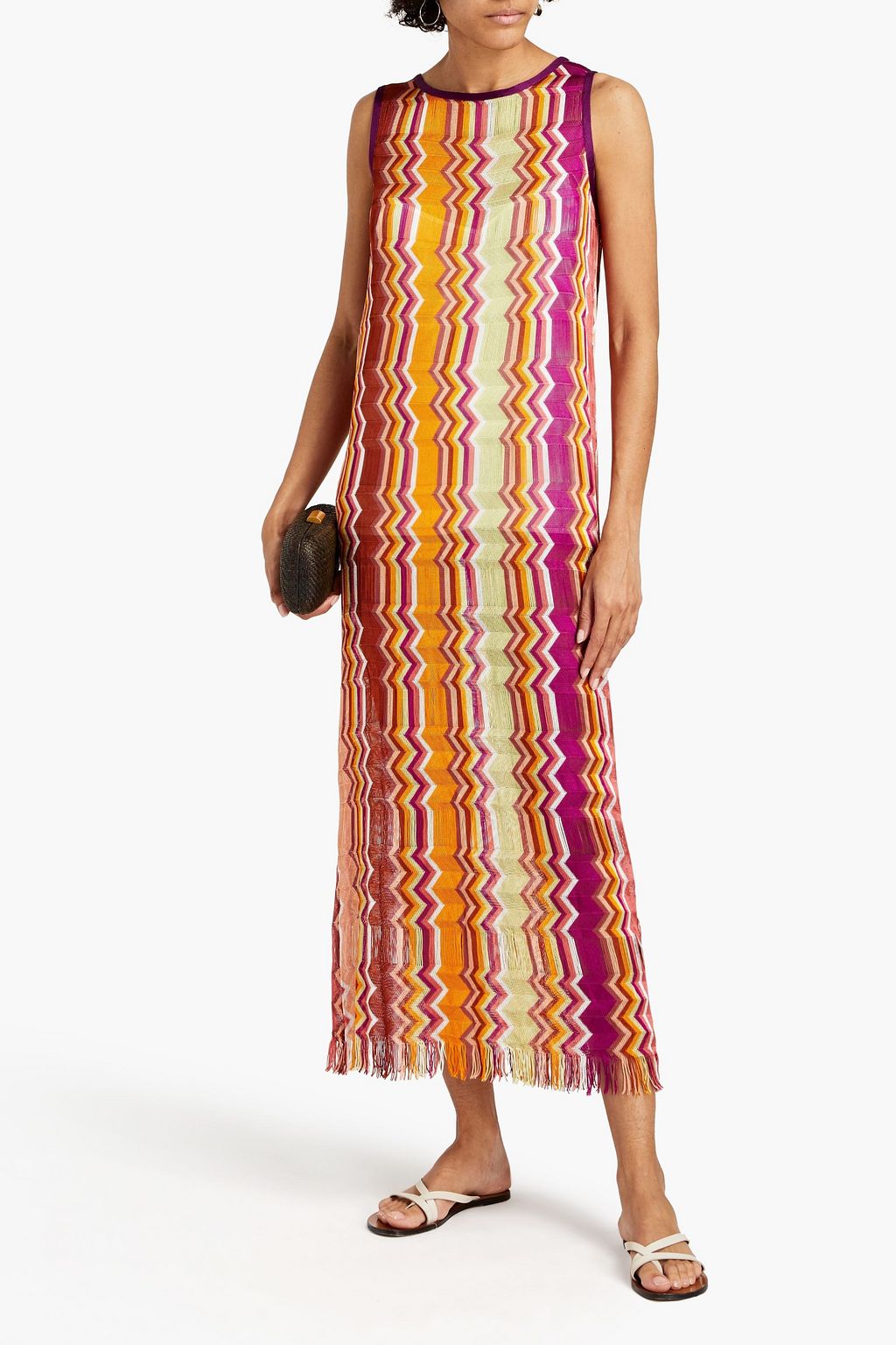 MISSONI MARE Frayed crochet-knit midi dress