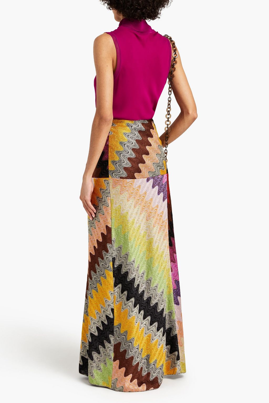 MISSONI Metallic crochet-knit maxi skirt