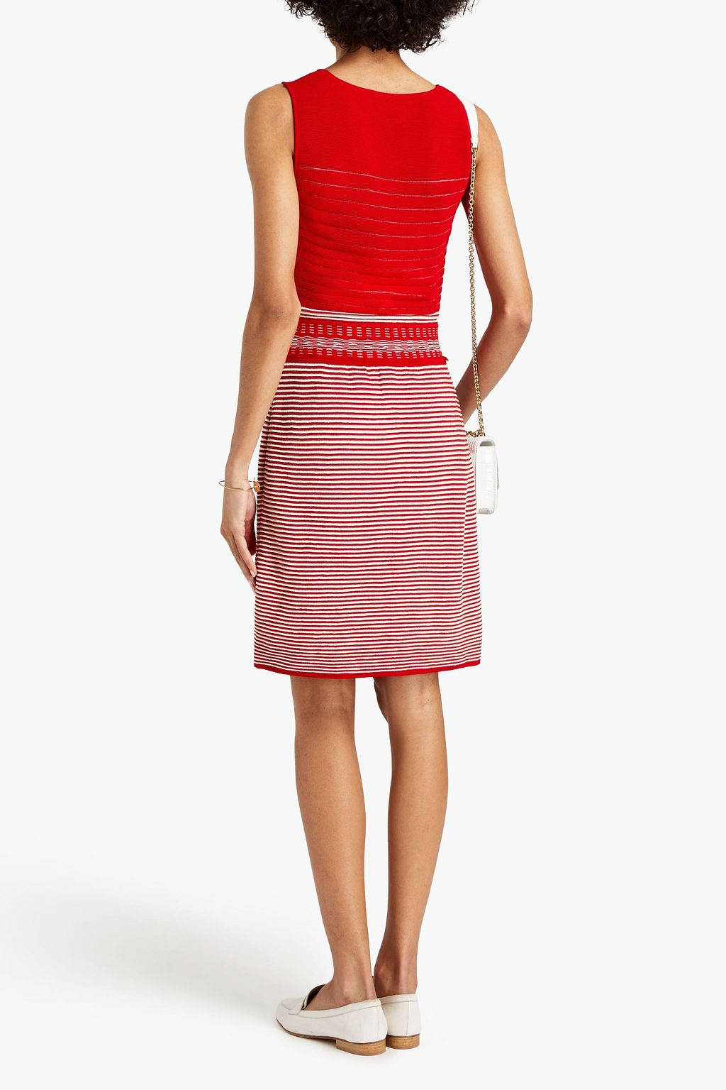 MISSONI Striped ribbed-knit dress