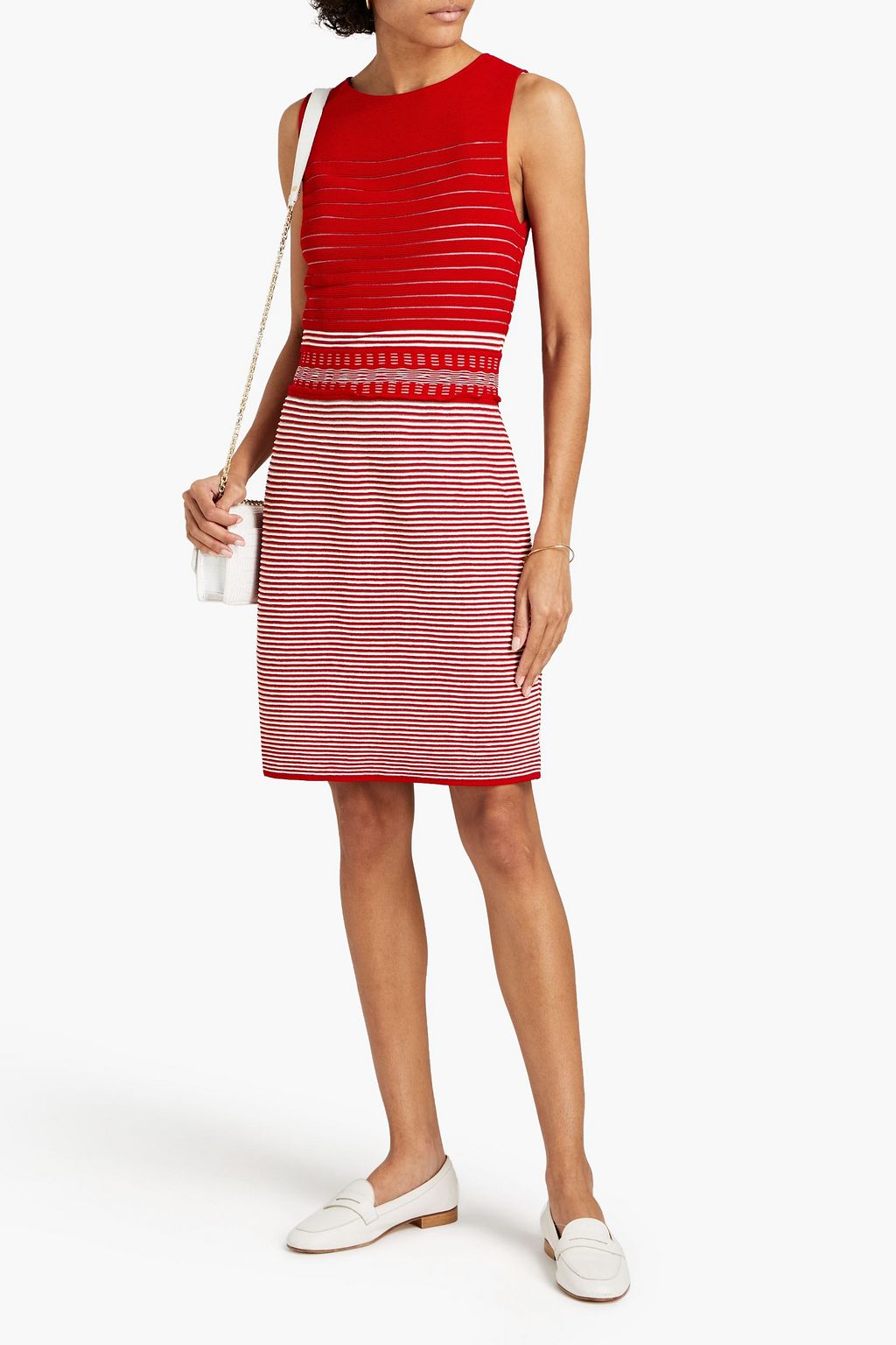 MISSONI Striped ribbed-knit dress