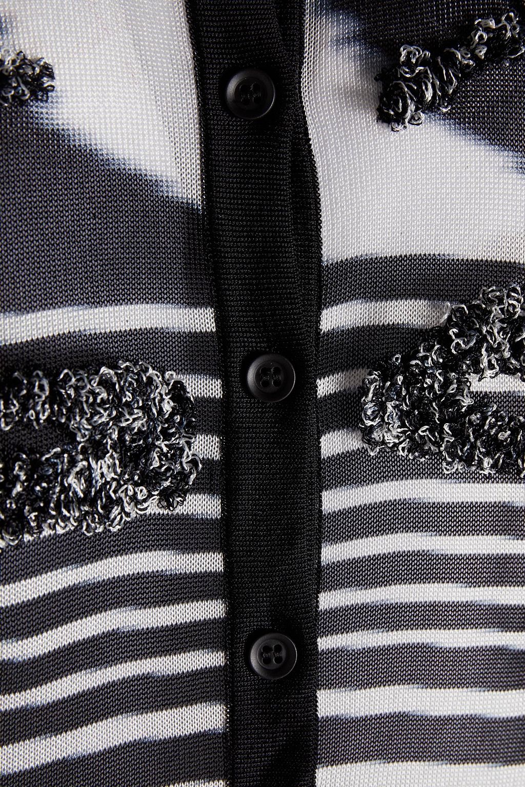 MISSONI Bouclè-trimmed crochet-knit top
