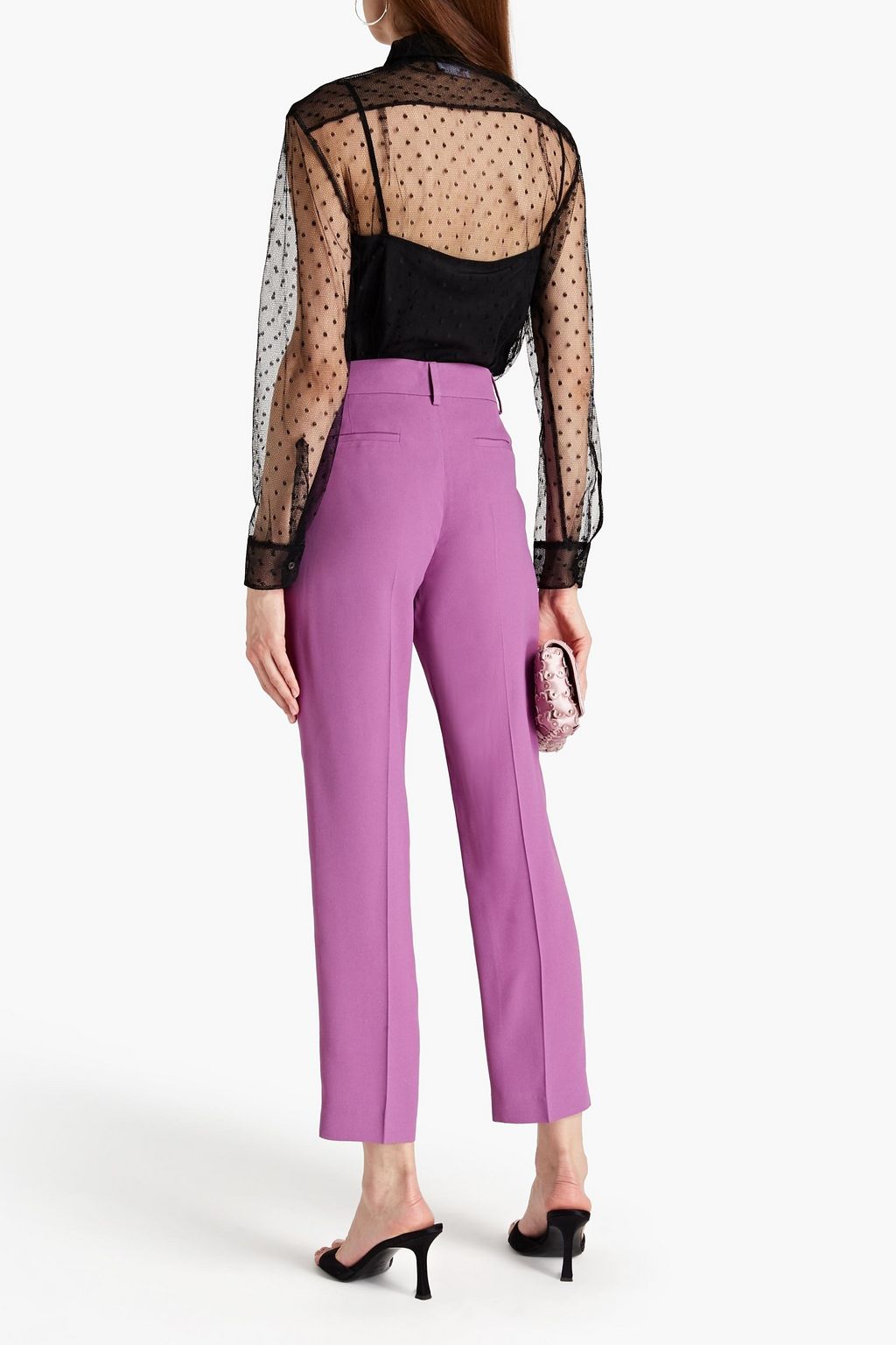 REDVALENTINO Satin-crepe straight-leg pants