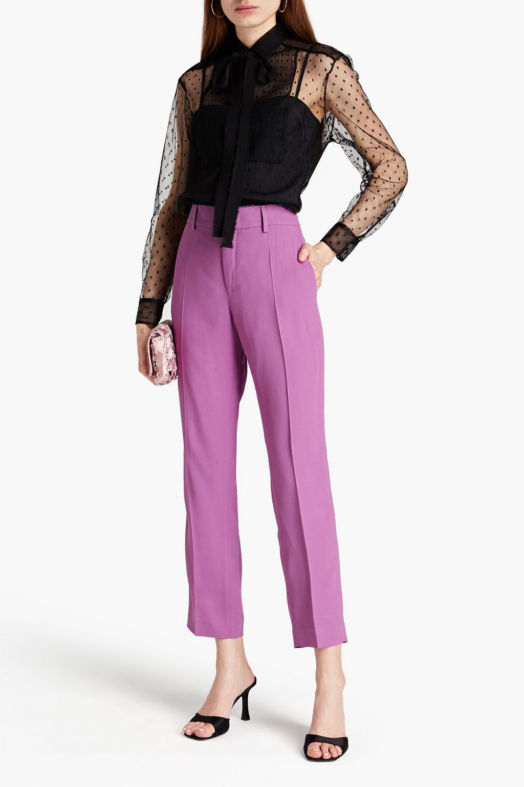 REDVALENTINO Satin-crepe straight-leg pants