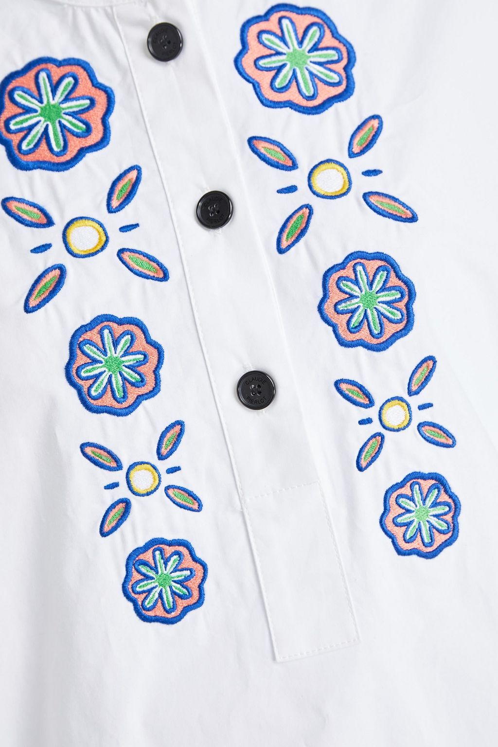 CLAUDIE PIERLOT Bonito embroidered cotton-poplin top