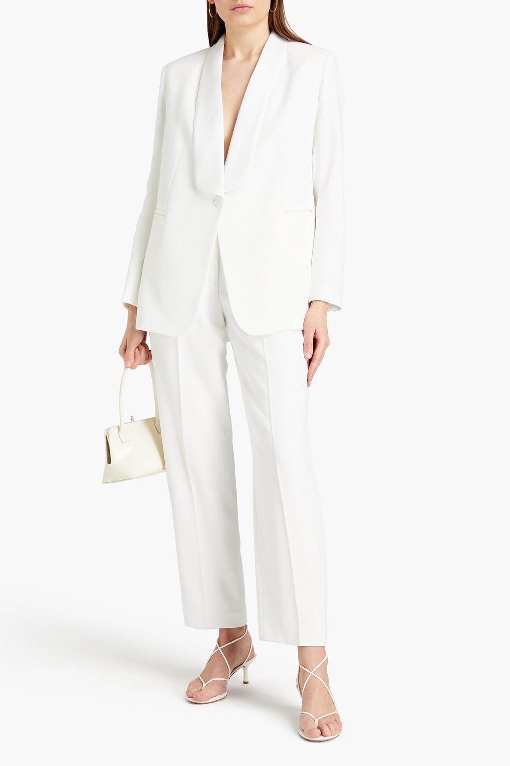 CLAUDIE PIERLOT Vizir satin-trimmed crepe tuxedo jacket