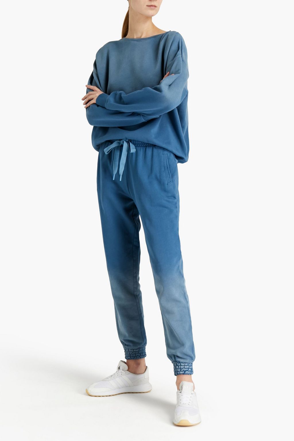 THE UPSIDE Alena dégradé French cotton-terry track pants