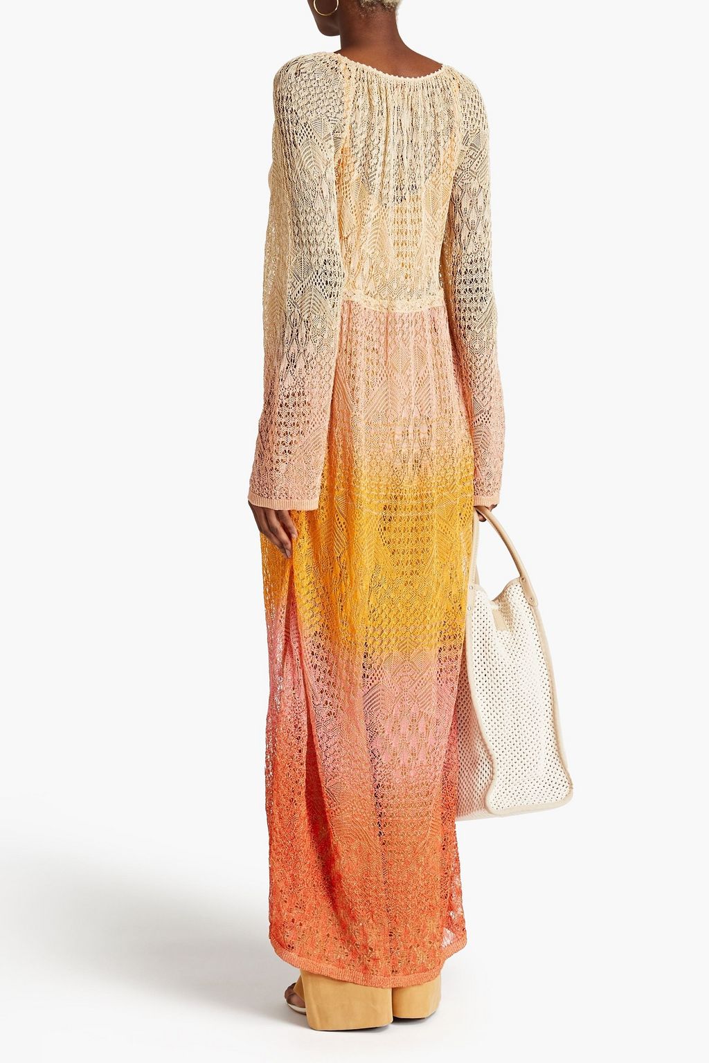 MISSONI Dégradé metallic crochet-knit maxi dress