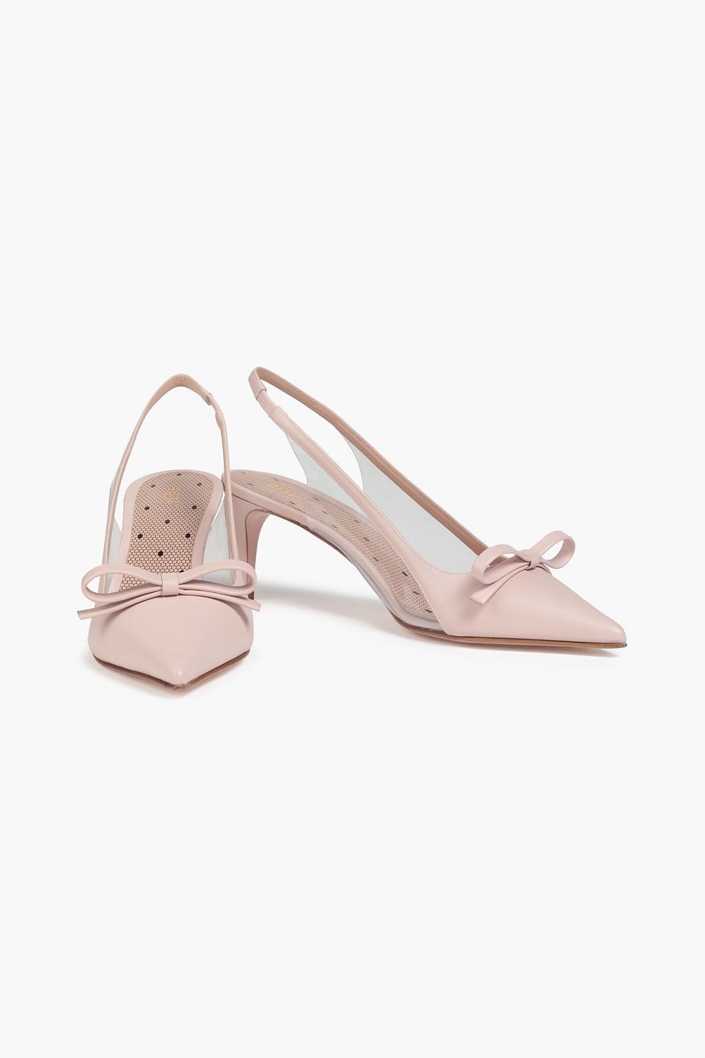 RED(V) Sadie bow-detailed leather and PVC slingback pumps