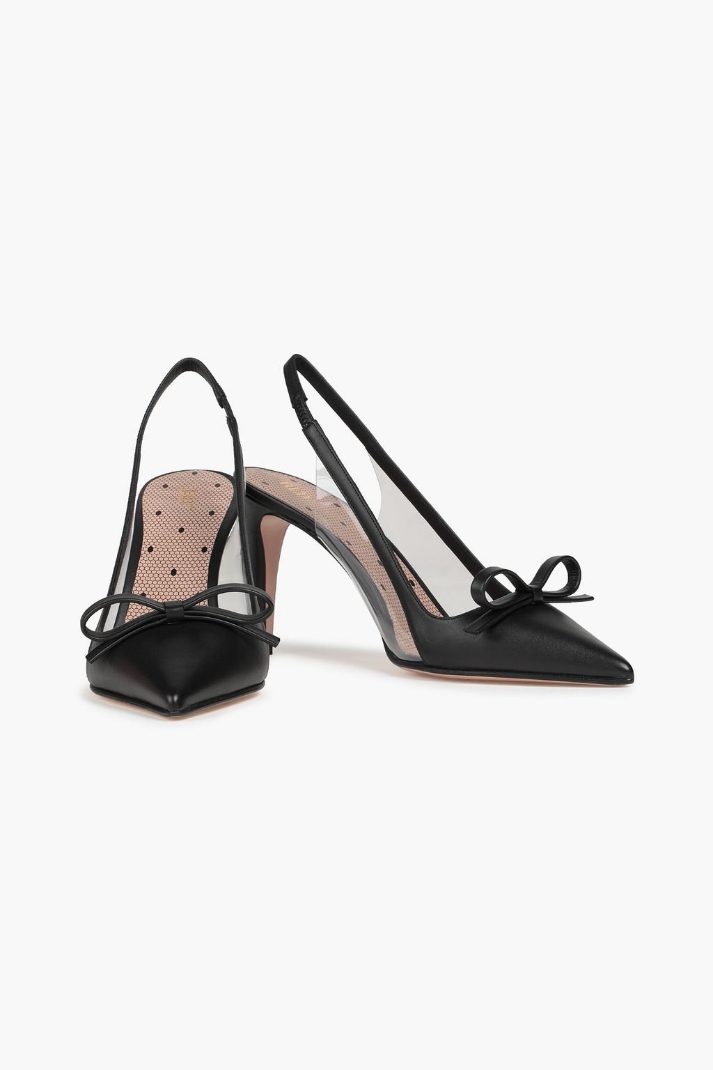 RED(V) Bow-embellished PVC and leather slingback pumps