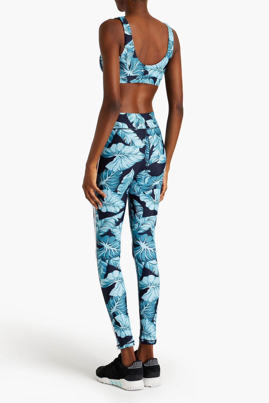 THE UPSIDE Malibu Palm Daisy printed stretch sports bra