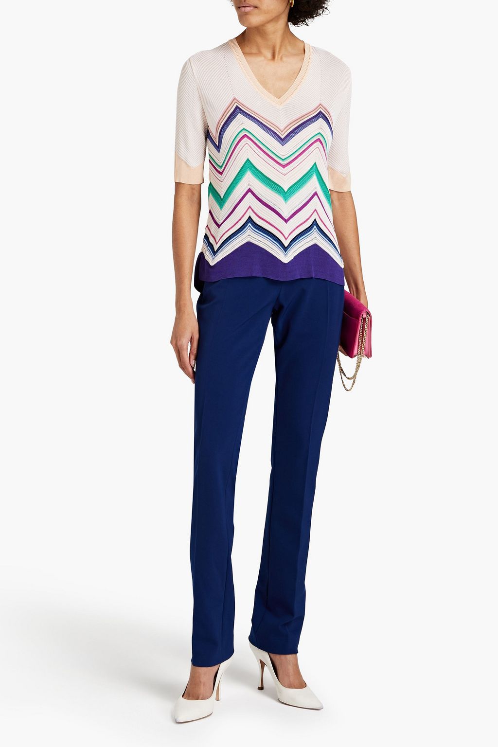 MISSONI Crochet-knit cotton-blend top