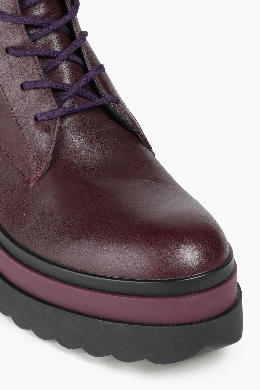 RED(V) Leather combat boots