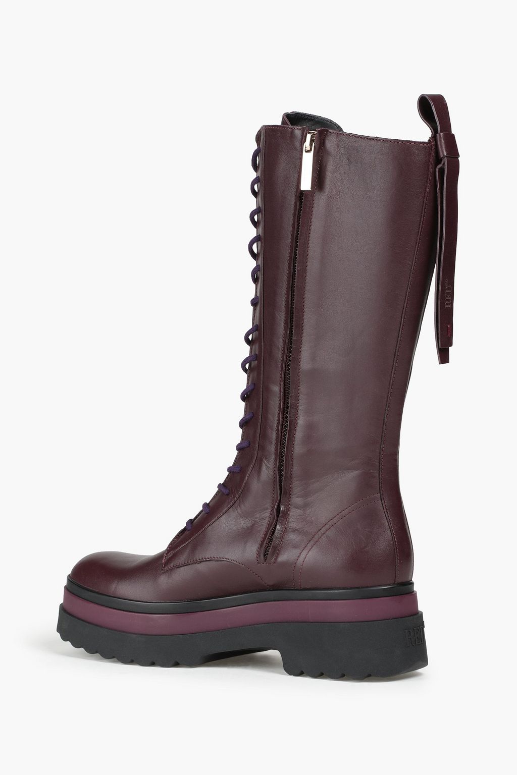 RED(V) Leather combat boots