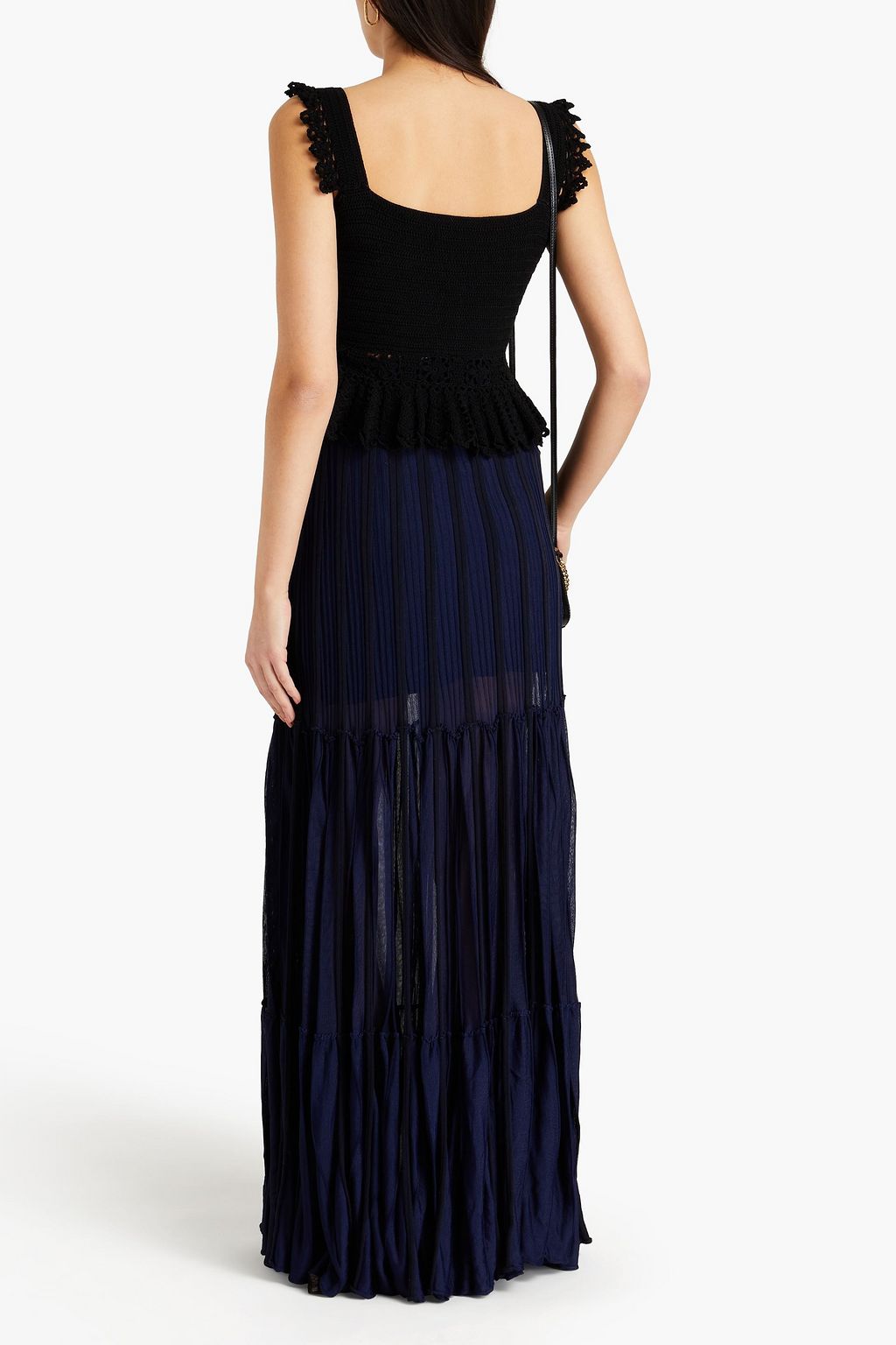 CHLOÉ Gathered knitted maxi skirt