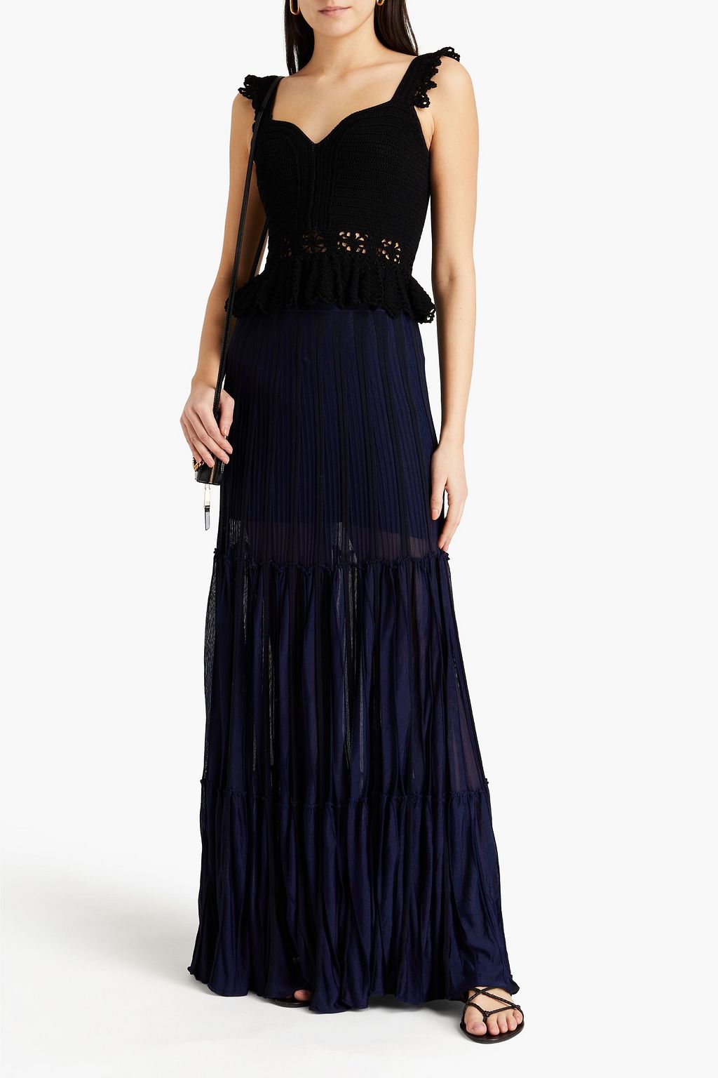 CHLOÉ Gathered knitted maxi skirt