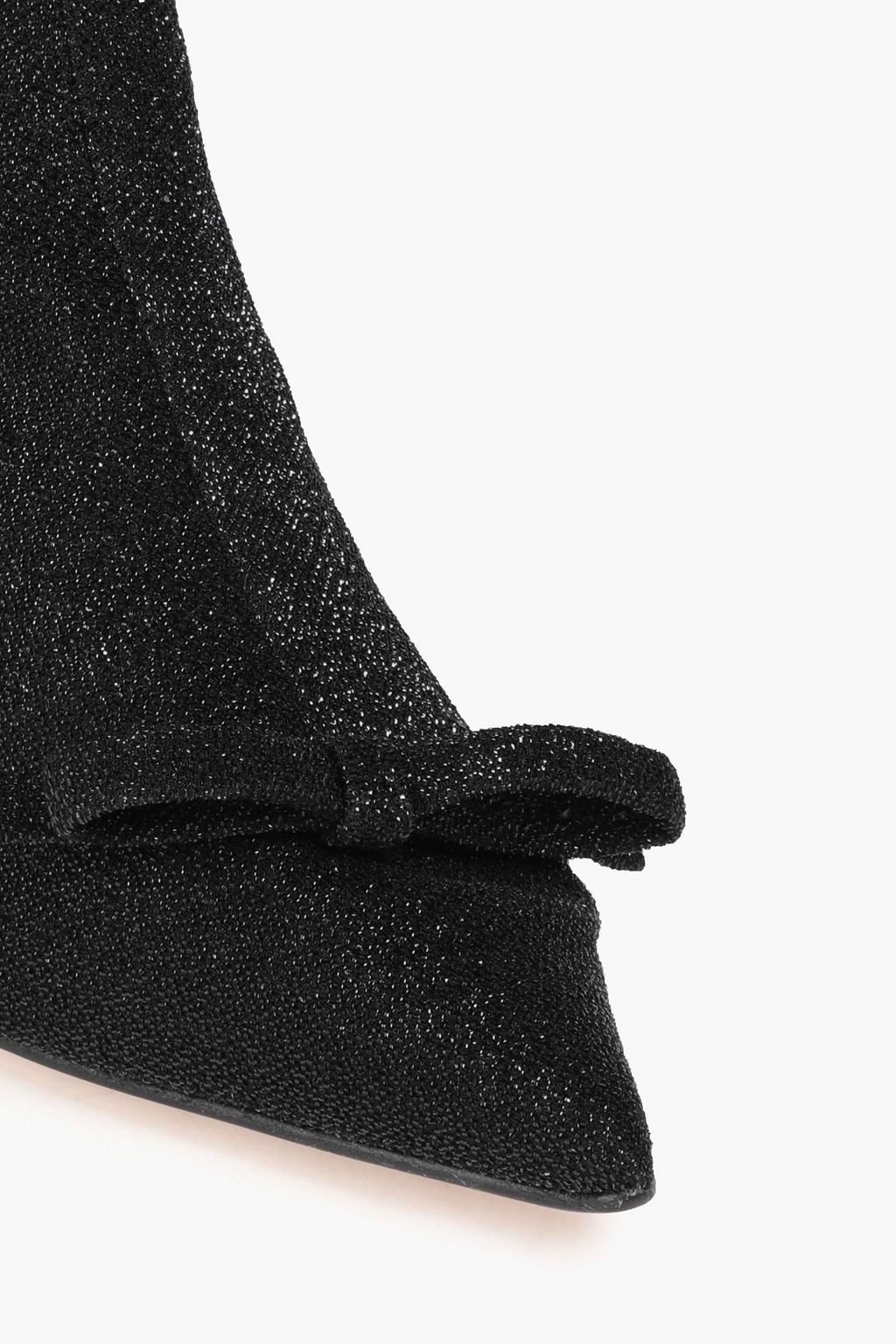 RED(V) Bow-embellished metallic stretch-knit sock boots