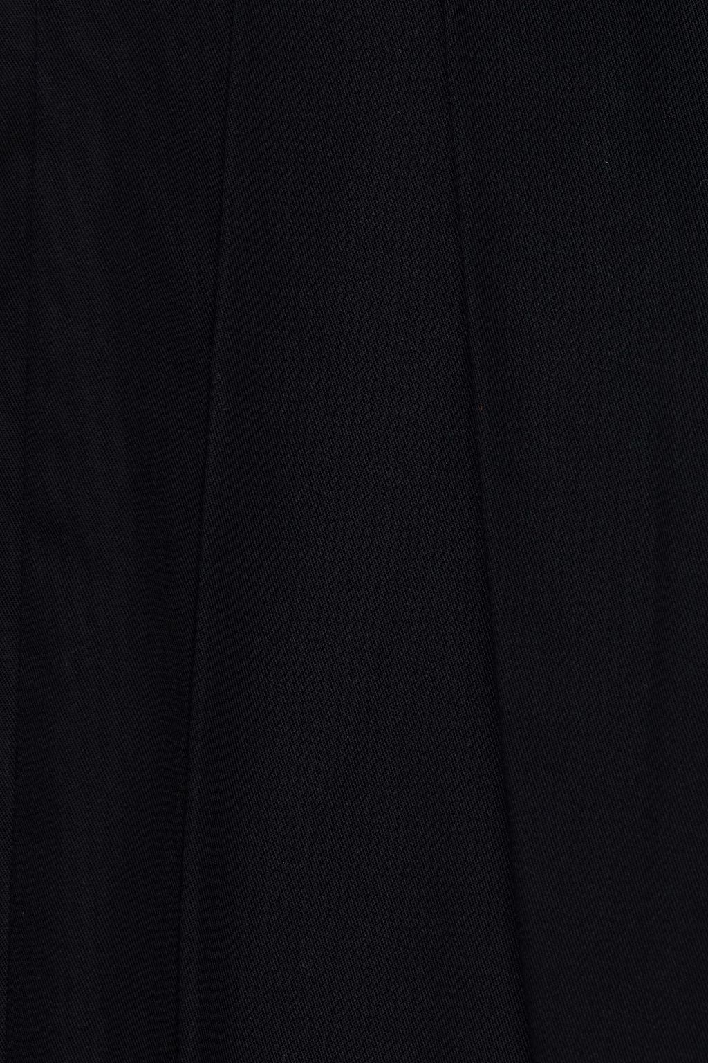CHLOÉ Pleated two-tone cotton-twill maxi skirt