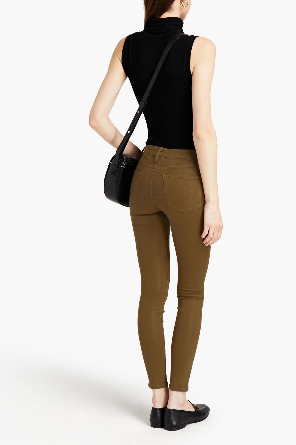 FRAME Le Skinny de Jeanne coated mid-rise skinny jeans