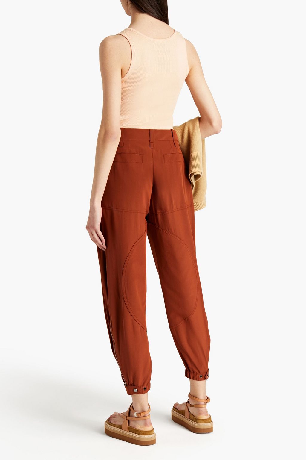 CHLOÉ Silk crepe de chine tapered pants