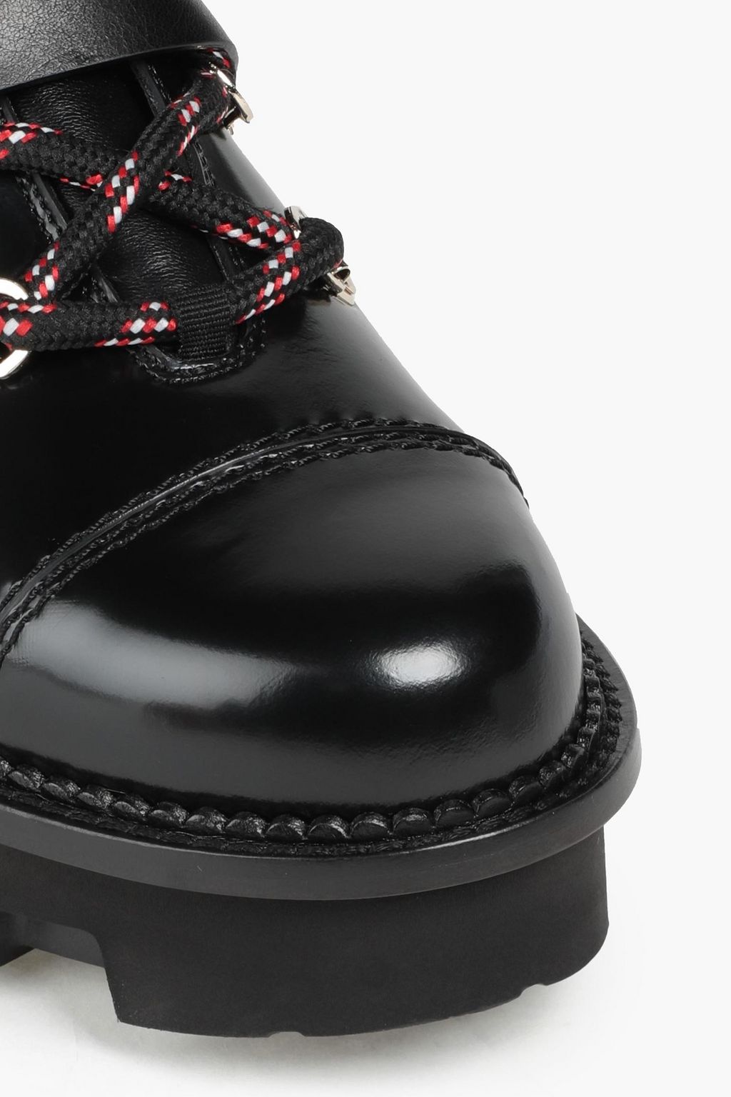 RED(V) Glossed-leather ankle boots