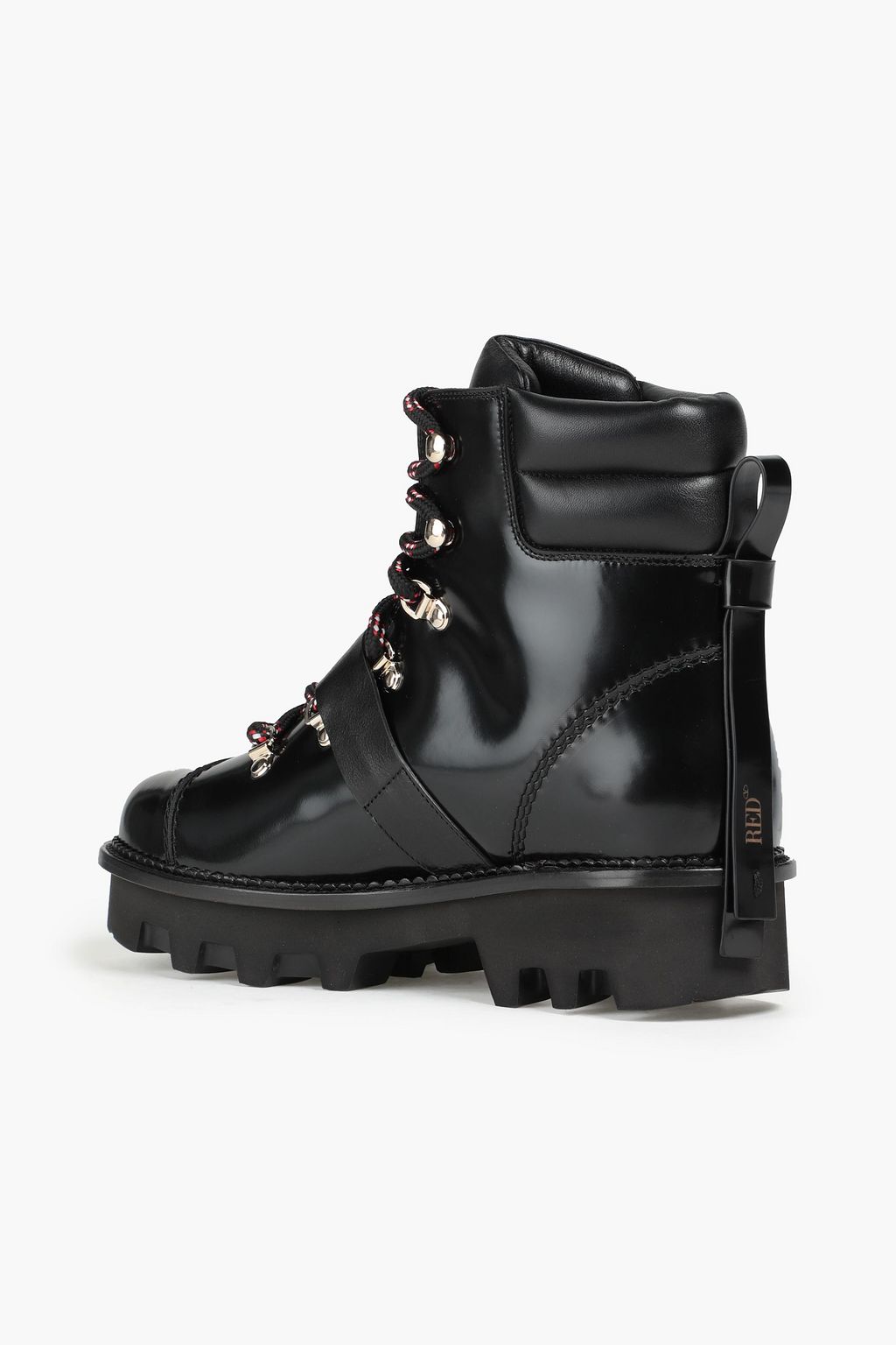RED(V) Glossed-leather ankle boots