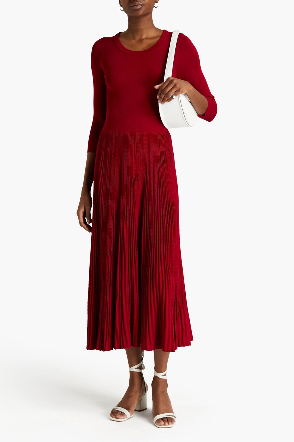 CLAUDIE PIERLOT Pleated knitted midi dress THE