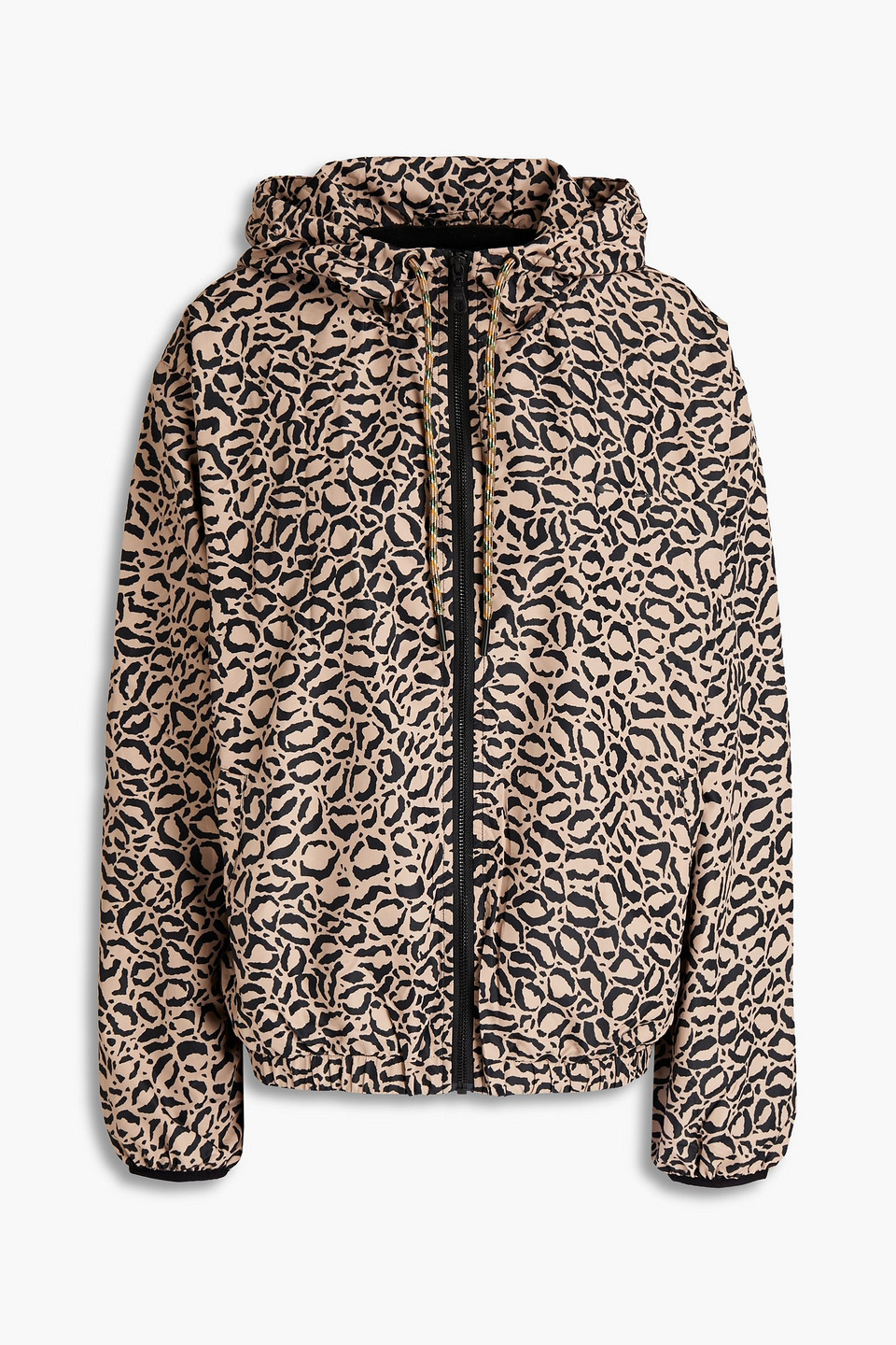 the upside - lila leopard-print shell hooded jacket - animal print - us 8