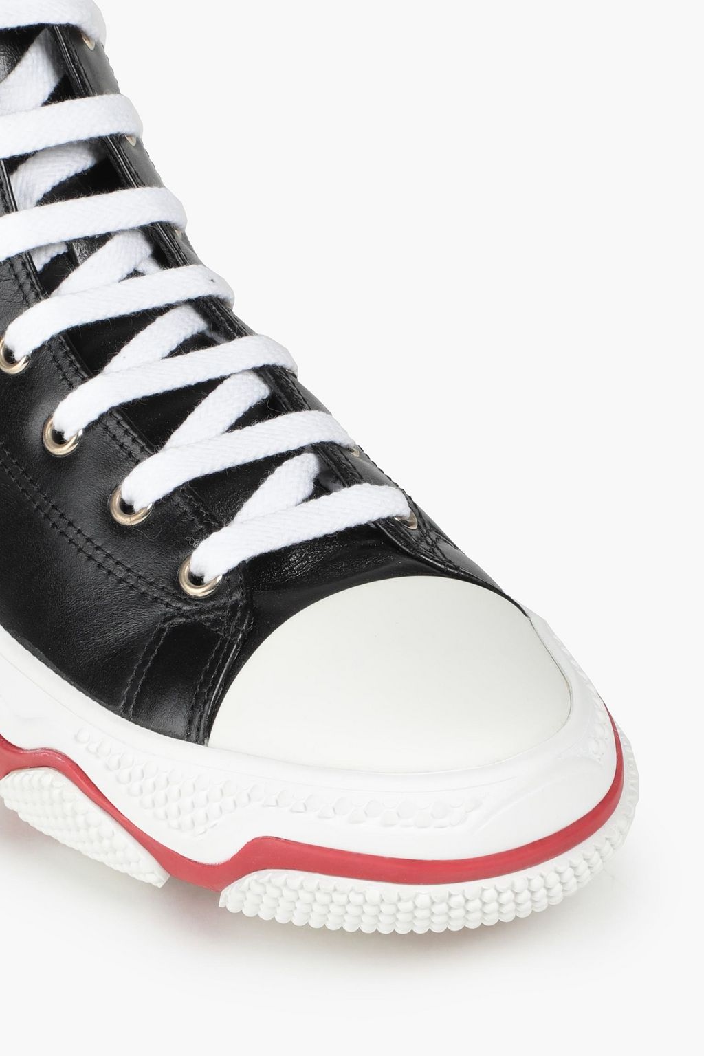 RED(V) Leather high-top sneakers
