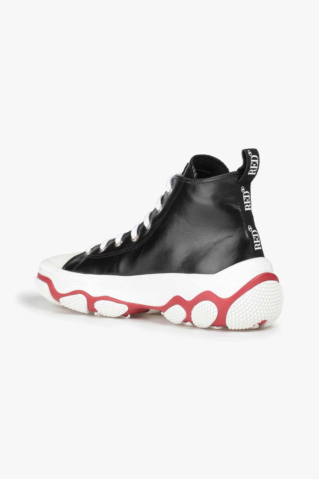 RED(V) Leather high-top sneakers