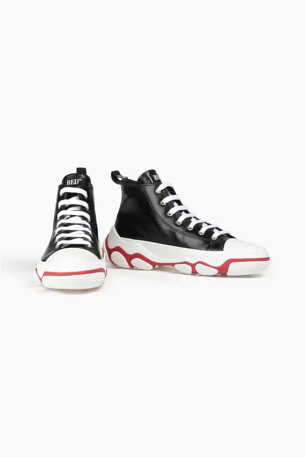 RED(V) Leather high-top sneakers