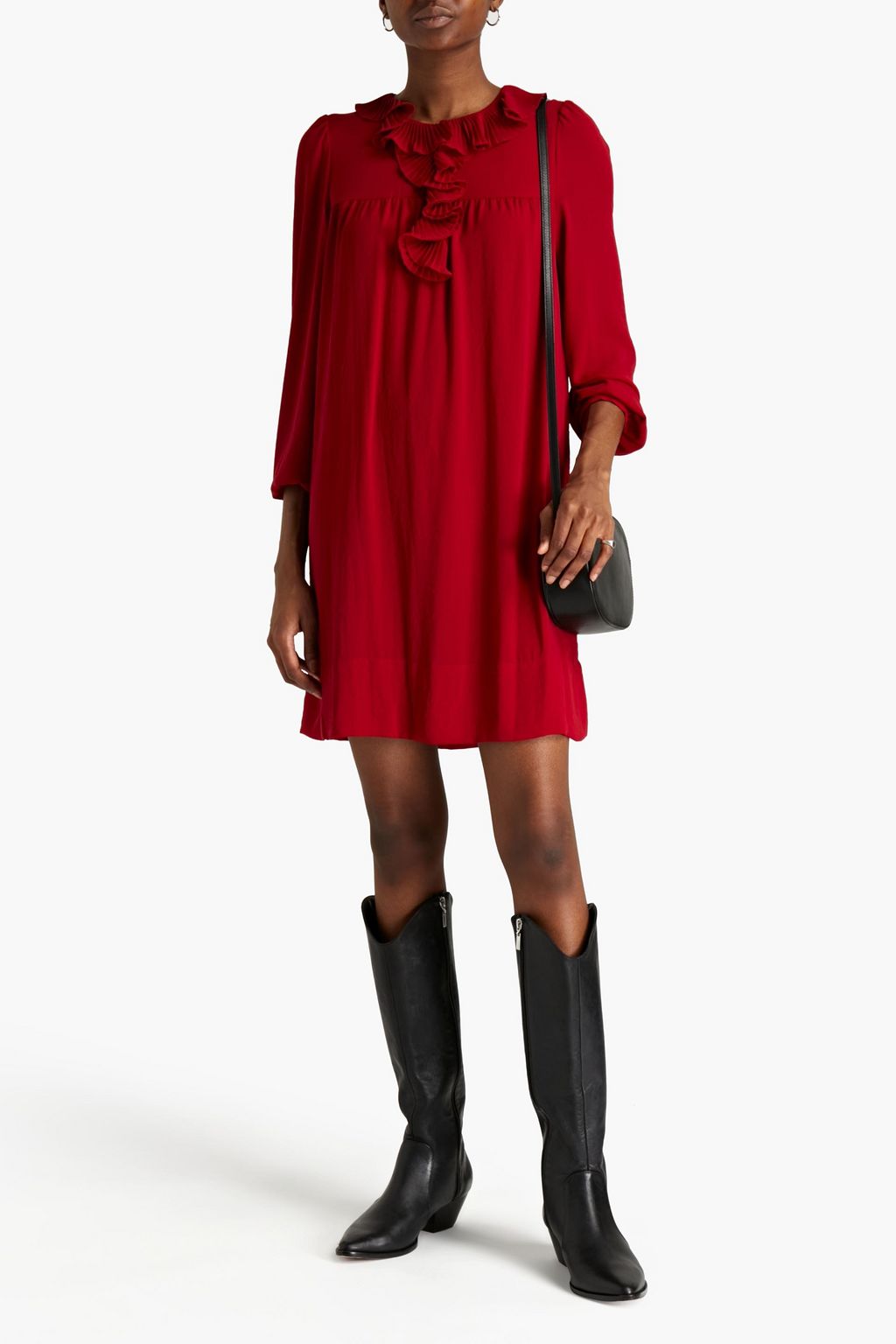 CLAUDIE PIERLOT Roxane ruffle-trimmed crepe mini dress