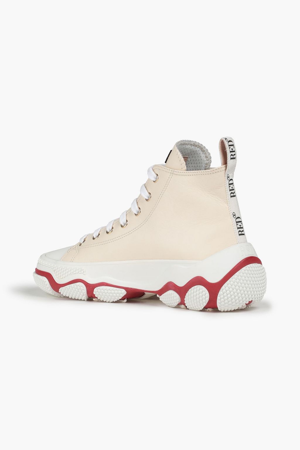 RED(V) Leather high-top sneakers