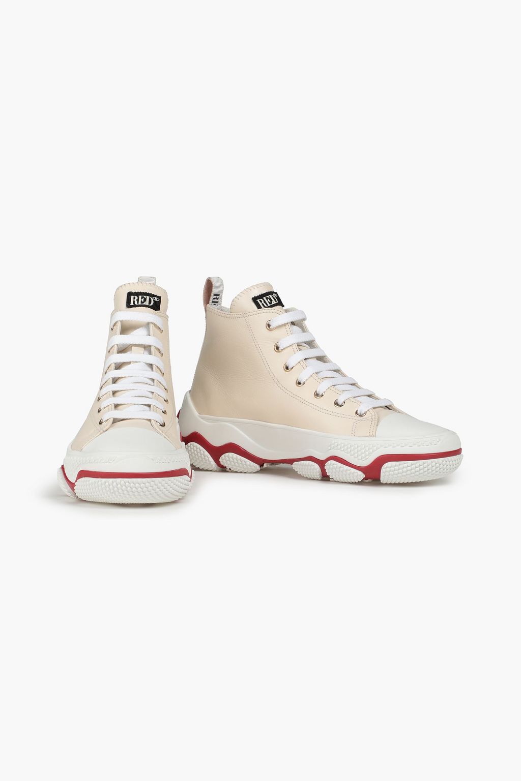 RED(V) Leather high-top sneakers