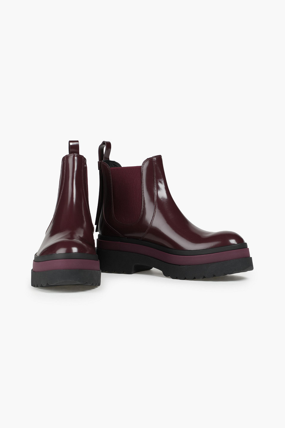 Redv Glossed-leather Chelsea Boots In Red