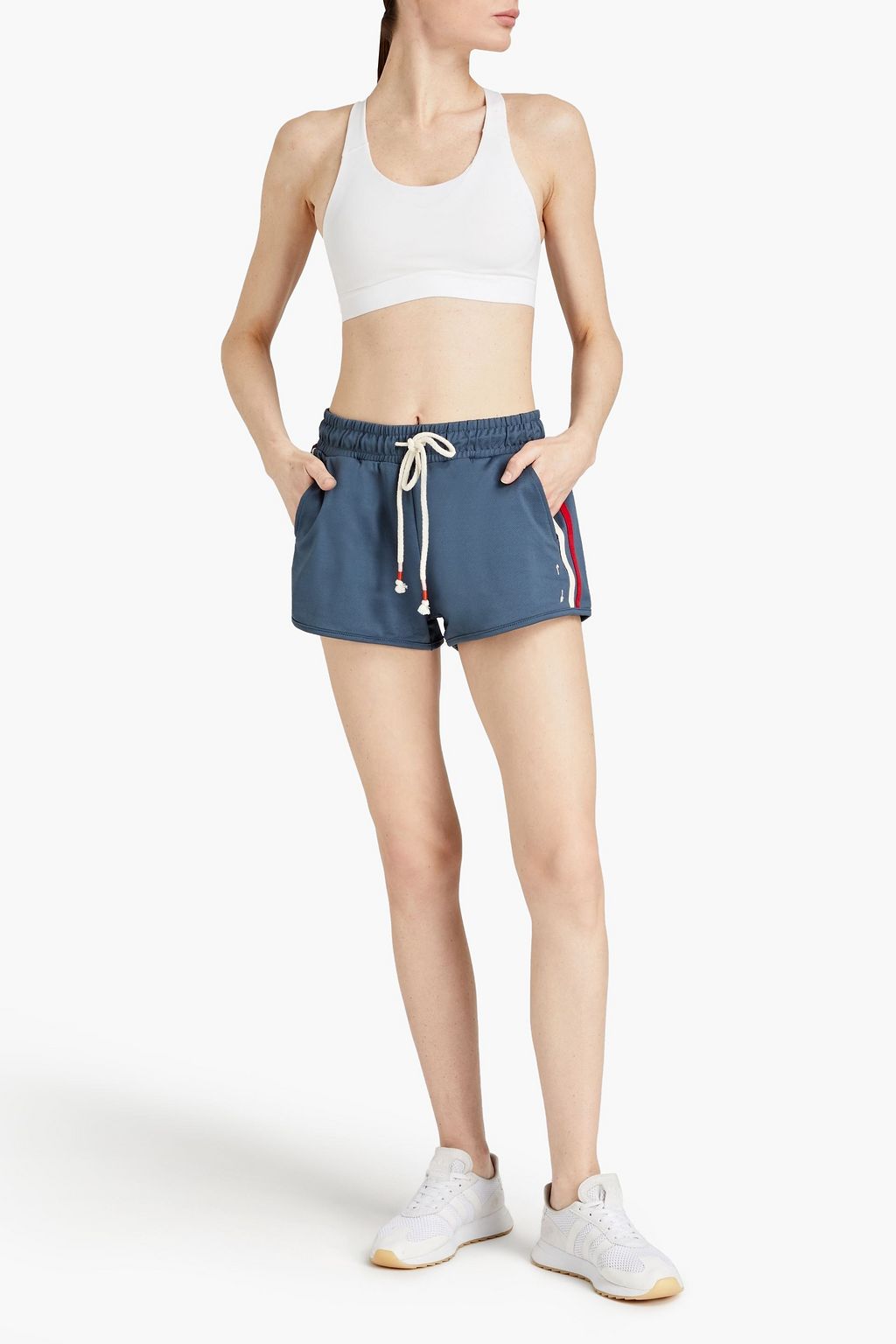 THE UPSIDE Striped piqué shorts