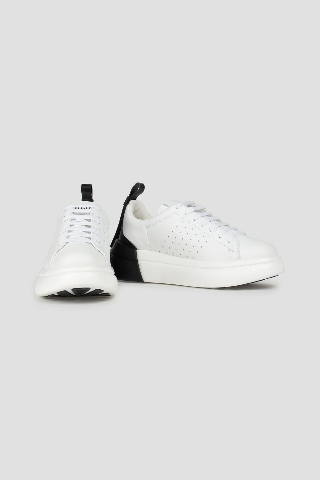 RED(V) Two-tone leather sneakers