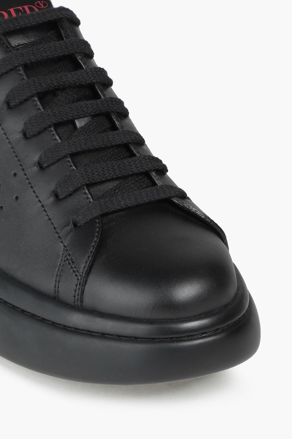 RED(V) Perforated printed leather sneaker