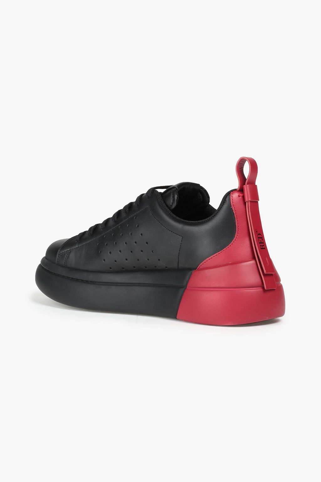 RED(V) Perforated printed leather sneaker