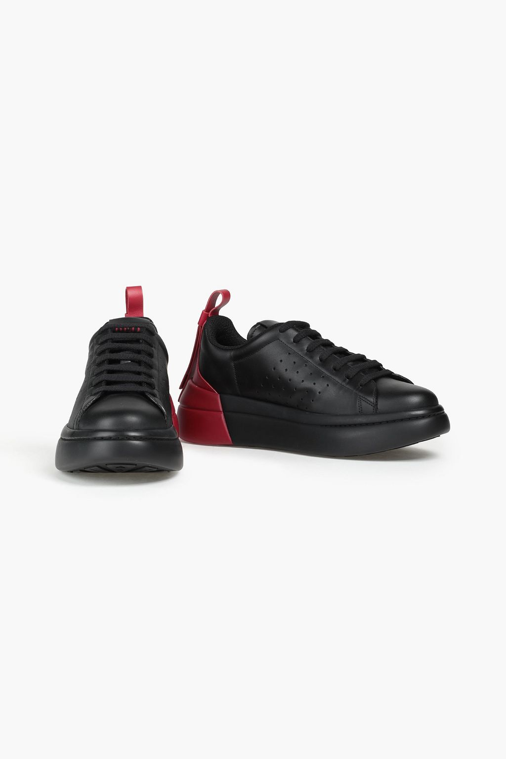 RED(V) Perforated printed leather sneaker