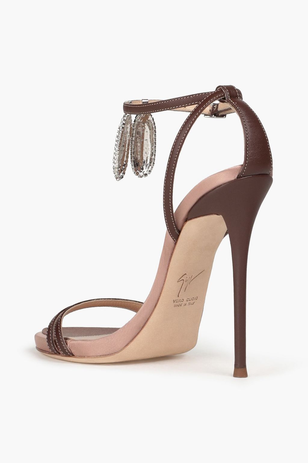 GIUSEPPE ZANOTTI Crystal-embellished leather sandals