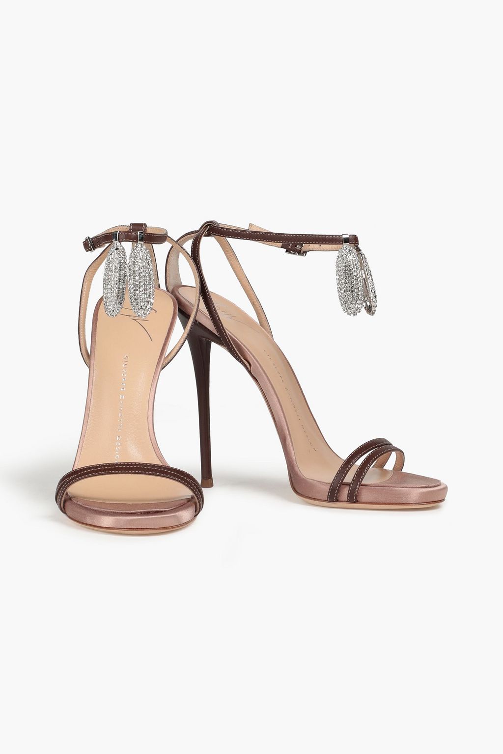GIUSEPPE ZANOTTI Crystal-embellished leather sandals